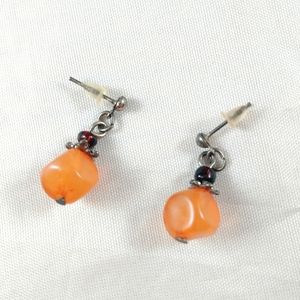 Orange beaded earrings